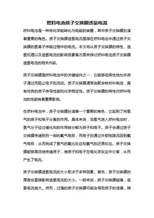 燃料电池质子交换膜透氢电流