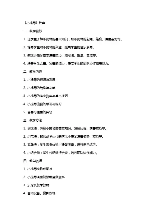 《小提琴》教案