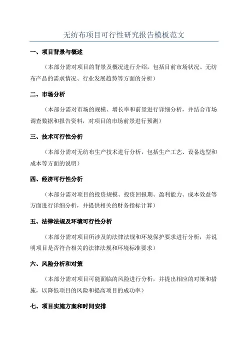 无纺布项目可行性研究报告模板范文