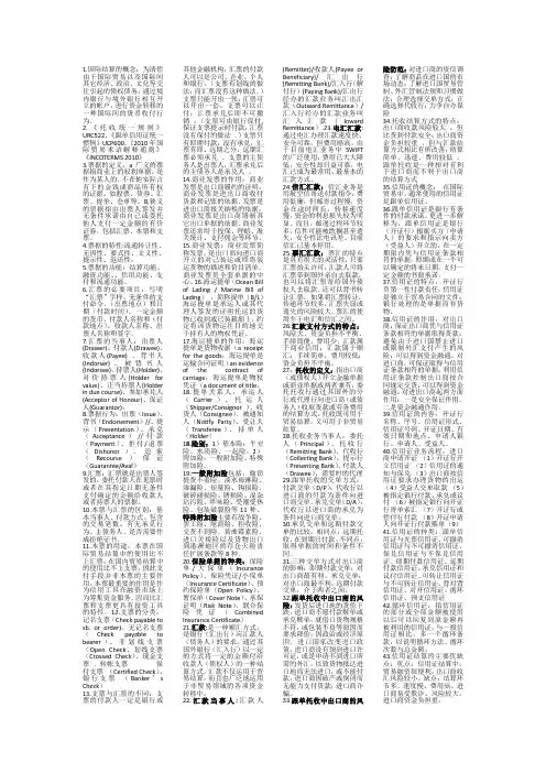 国际结算重点