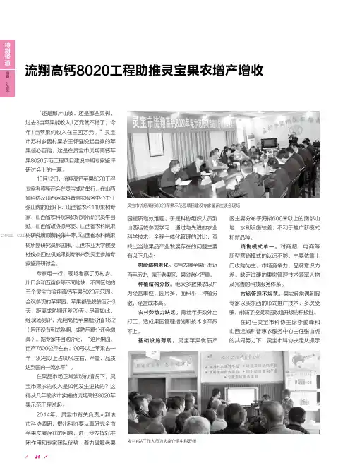 流翔高钙8020工程助推灵宝果农增产增收