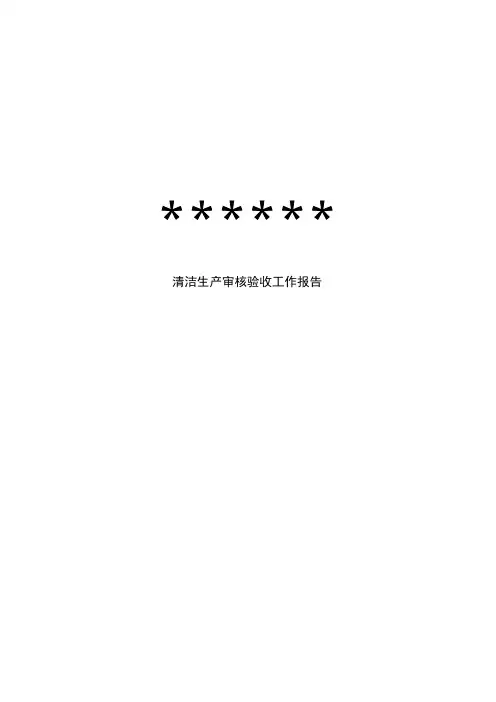 清洁生产审核验收工作报告