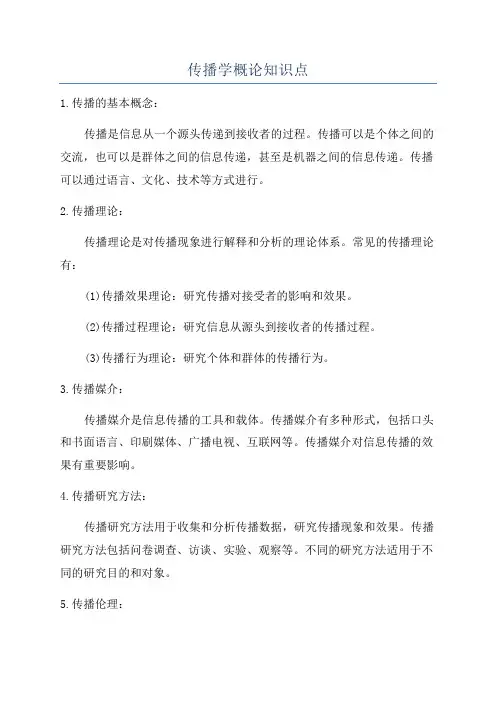 传播学概论知识点