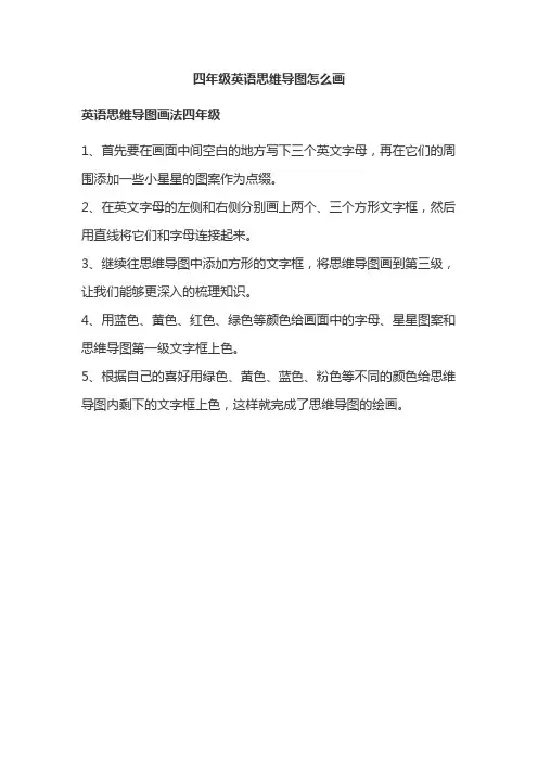 四年级英语思维导图怎么画