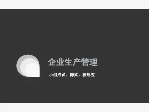 企业生产管理分析青岛啤酒ppt课件