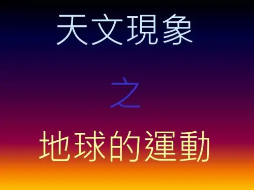 POWERPOINT 课件介绍地球公转与自转