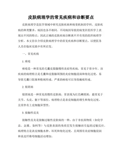 皮肤病理学的常见疾病和诊断要点