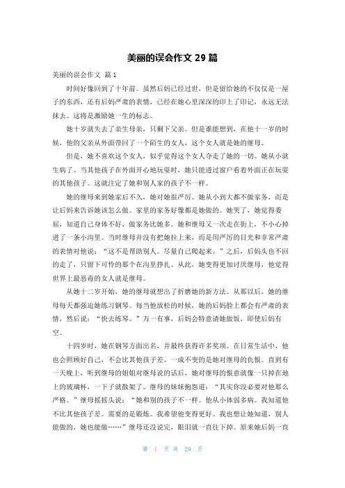 美丽的误会作文29篇