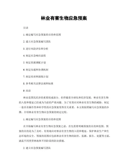 林业有害生物应急预案