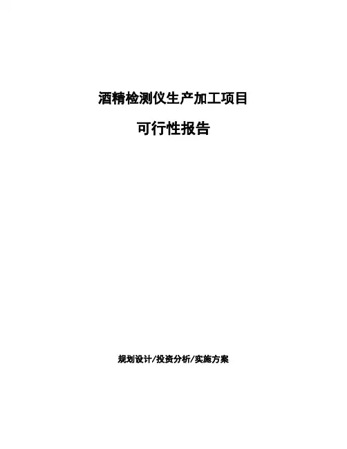 酒精检测仪生产加工项目可行性报告