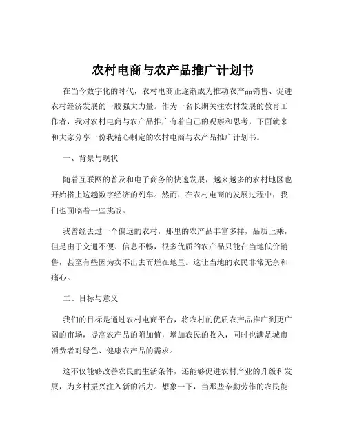 农村电商与农产品推广计划书