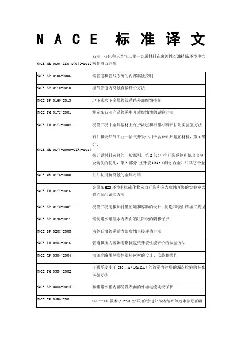 NACE标准译文