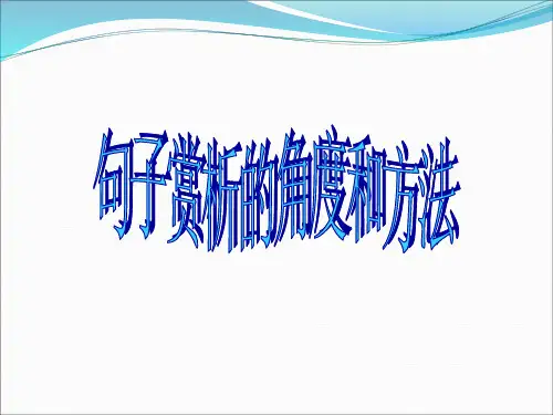 句子赏析的角度和方法课件