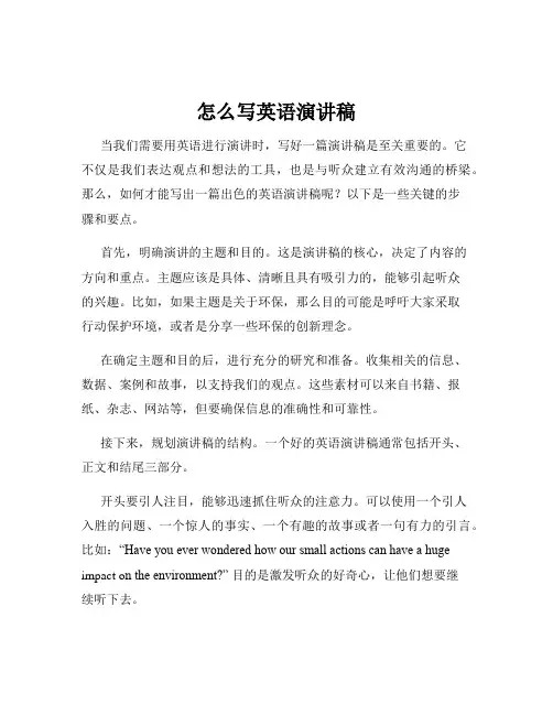 怎么写英语演讲稿