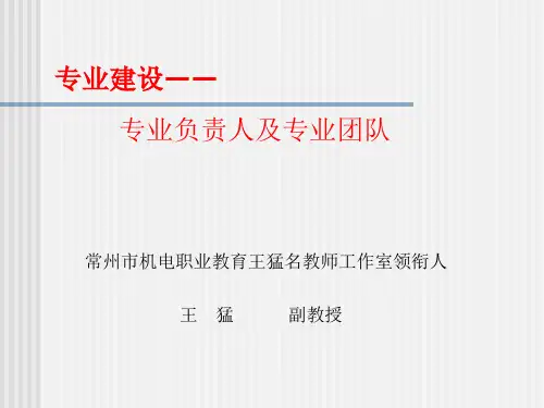 专业负责人与教师团队建设 ppt课件