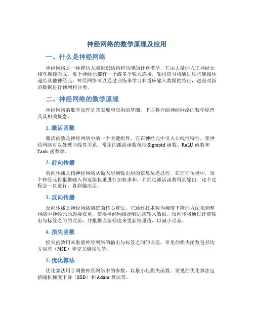 神经网络的数学原理及应用