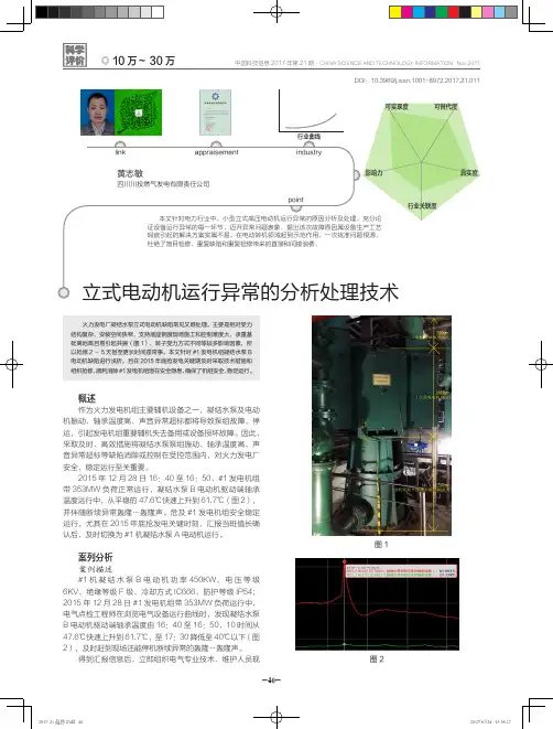 立式电动机运行异常的分析处理技术