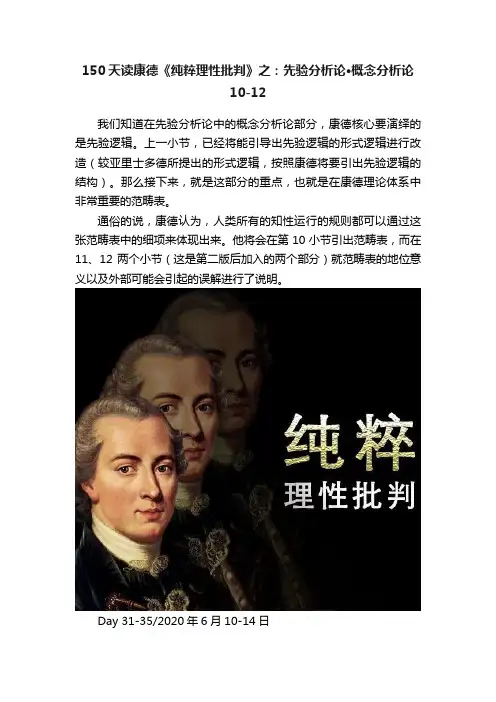 150天读康德《纯粹理性批判》之：先验分析论·概念分析论10-12
