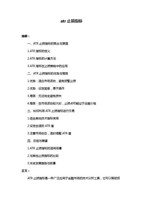 atr止损指标