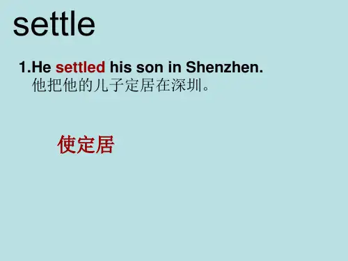settle用法与例句