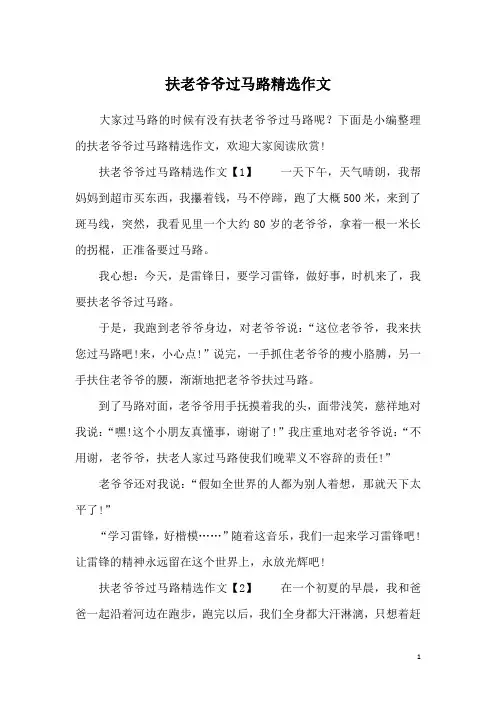 扶老爷爷过马路精选作文