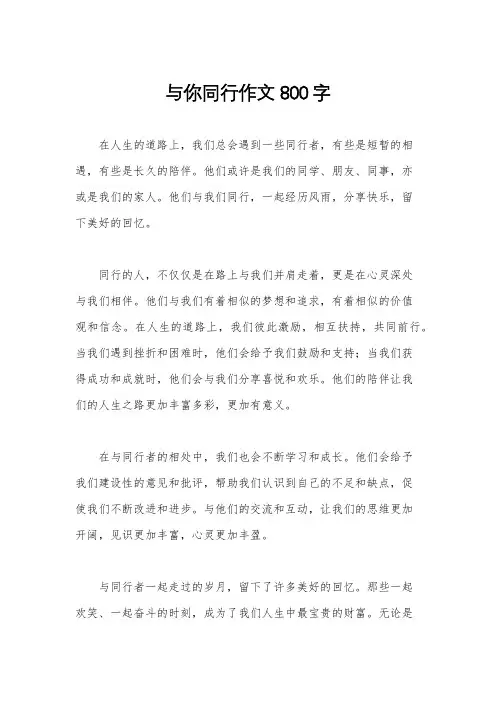 与你同行作文800字