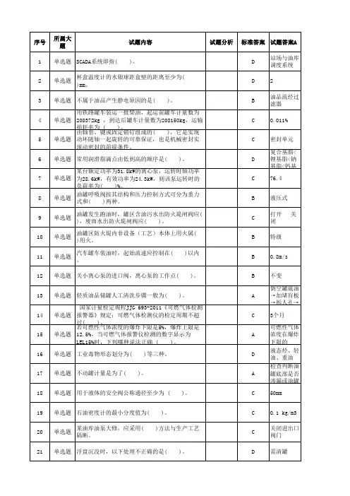 油库储运中级工自编题库