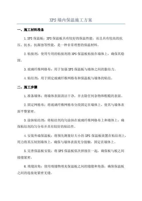 XPS墙内保温施工方案