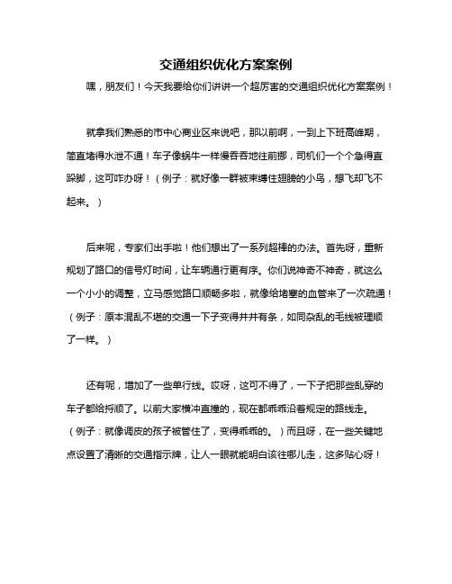 交通组织优化方案案例