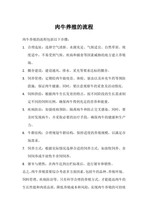 肉牛养殖 流程