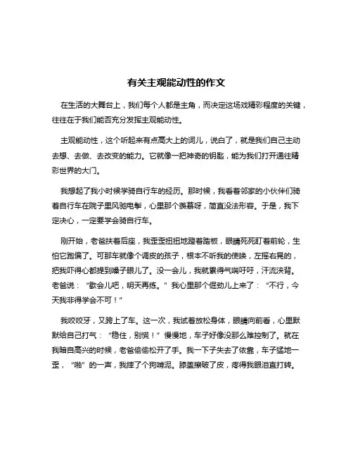有关主观能动性的作文