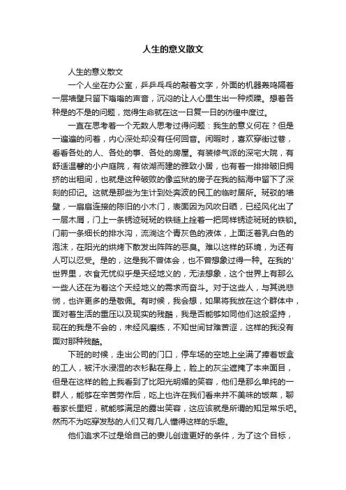 人生的意义散文