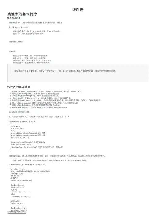 线性表——精选推荐