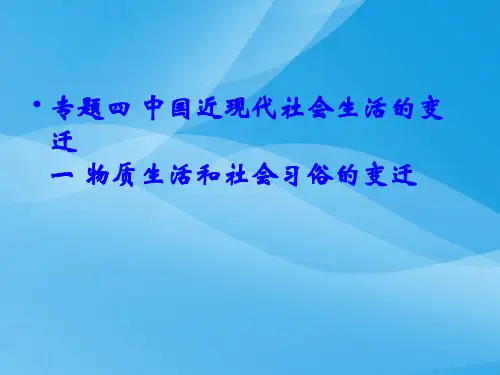 物质生活和社会习俗的变迁ppt35 人民版
