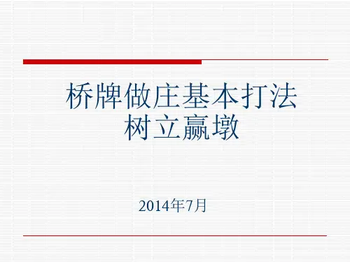 桥牌做庄基本打法2树立赢墩