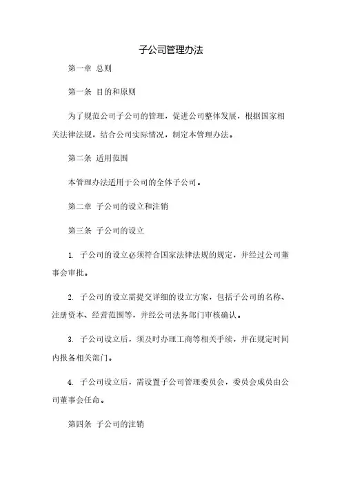 子公司管理办法[1]
