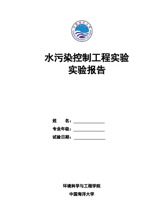 实验五 活性炭吸附试验
