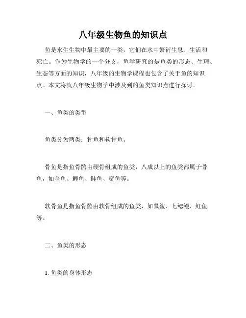八年级生物鱼的知识点