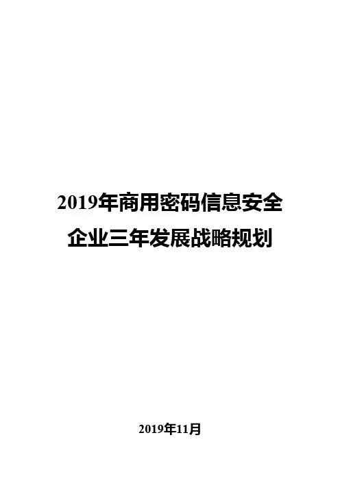 2019年商用密码信息安全企业三年发展战略规划