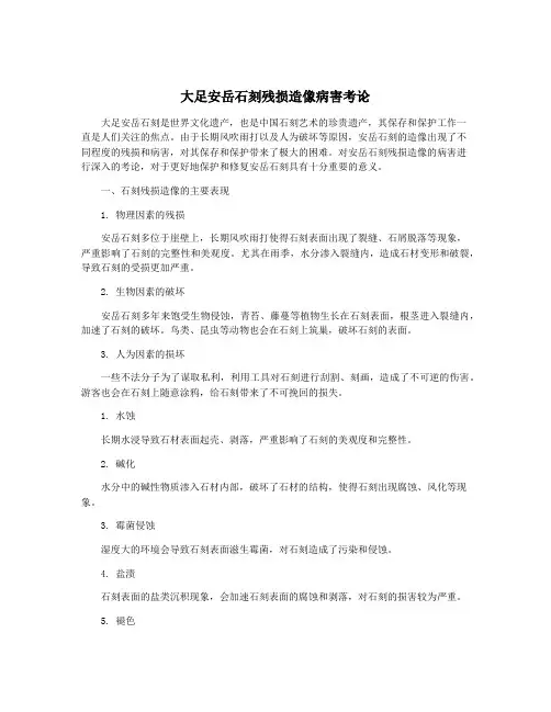 大足安岳石刻残损造像病害考论