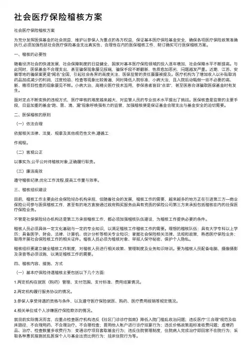 社会医疗保险稽核方案