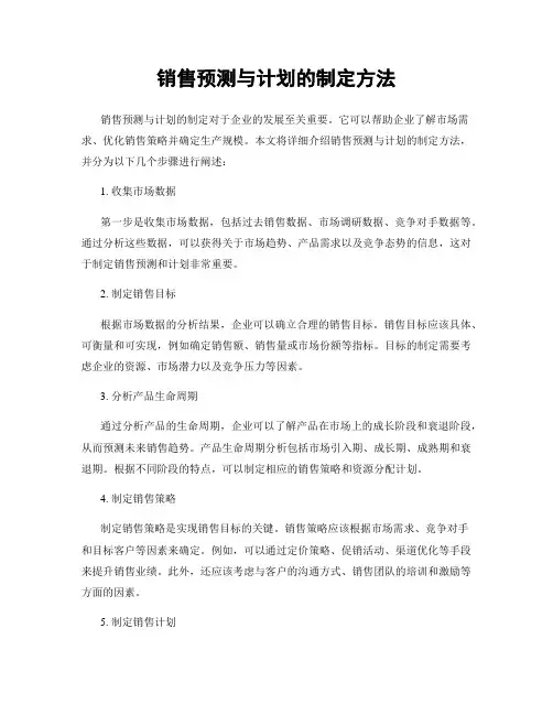 销售预测与计划的制定方法