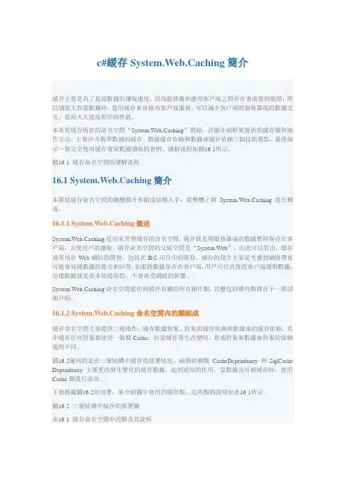 c#缓存System.Web.Caching简介
