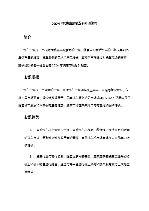 2024年洗车市场分析报告