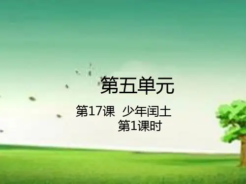 人教版六年级上册语文 第17课  少年闰土课件