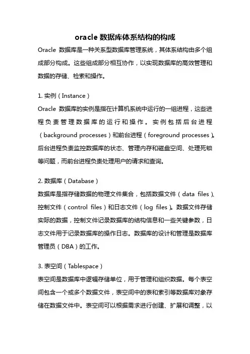 oracle数据库体系结构的构成