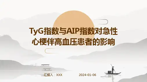 TyG指数与AIP指数对急性心梗伴高血压患者的影响演示稿件