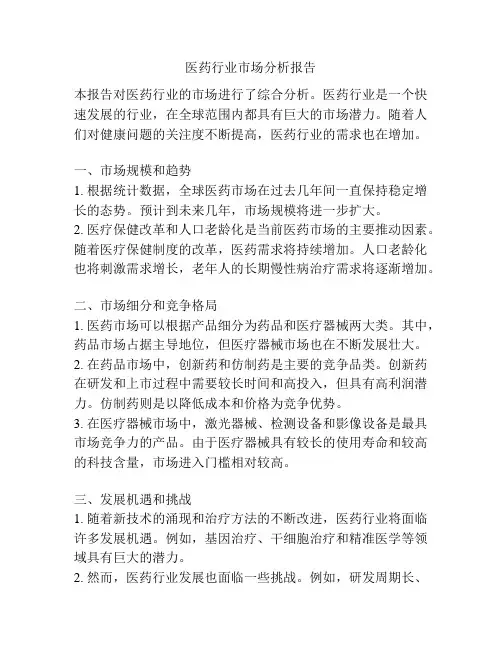医药行业市场分析报告