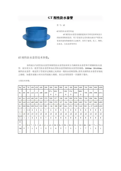 GT刚性防水套管