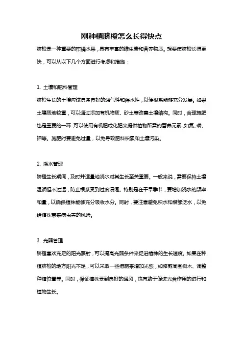 刚种植脐橙怎么长得快点